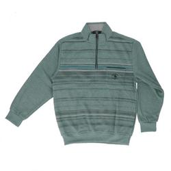 65476 SANTA BARBARA 裏起毛ハーフジップトレーナー Mサイズ ボーダーGREEN sbhztrainer
