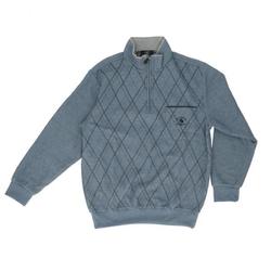 65477 SANTA BARBARA 裏起毛ハーフジップトレーナー Mサイズ ダイヤBLUE sbhztrainer