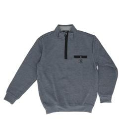 65478 SANTA BARBARA 裏起毛ハーフジップトレーナー Mサイズ インレイボーダーNAVY杢 sbhztrainer