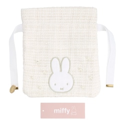 MF56919 [miffy ツイード巾着ポーチ＜WHITE＞]