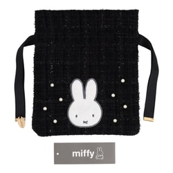 MF56920 [miffy ツイード巾着ポーチ＜BLACK＞]