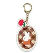 DBM-3132 Dick Bruna アクリルキーホルダー ダイアゴナルチェック ミッフィー / ベージュ