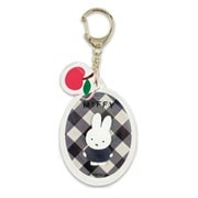 DBM-3133 Dick Bruna アクリルキーホルダー ダイアゴナルチェック ミッフィー / グレー