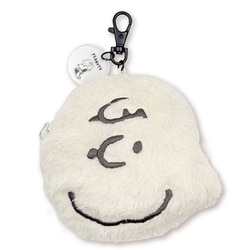 SPCQ-630 PEANUTS フェイスポーチ モノクロ メイト チャーリー･ブラウン