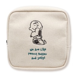 SPCQ-633 PEANUTS ボックスポーチ モノクロ メイト スヌーピー