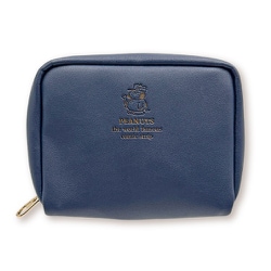 SPC-1364 PEANUTS スクエアポーチ ワンポイントエンボス スヌーピー / ネイビー