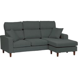 カウチソファ ルピア4 ダークグレー（布） 393464