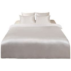 最上位ランク （ 6Aランク ） シルク 掛け布団カバー （ シングル ） アイボリー BT01-SMBS1521