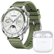 HUAWEI WATCH GT4 46mm Green Woven Strap ＋ HUAWEI FreeBuds SE 2 Ceramic White セット