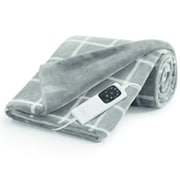 電気毛布 電気ブランケット 自動温度調整 高速加熱(5分) 自動オフタイマー(1・3・9時間) 洗濯機対応 乾燥機対応 グレー 26100