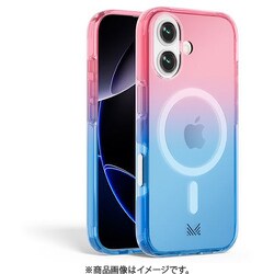 iPhone 17 対応 ケース MagSafe対応 耐衝撃 クリア ESSENTIALS トランスパレント ピンク/ブルー MC_IQNCSPCEP_TB