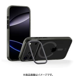 iPhone 17 Pro 対応 ケース クリア MagSafe対応 スタンド付き 耐衝撃 LUCID トランスパレント/チャコール MC_IQPCSPTLP_TC