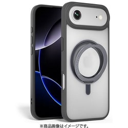 iPhone Air 対応 ケース クリア MagSafe対応 回転リングスタンド ストラップホール付き 耐衝撃 ＃SAFEPROTECT グレー MC_IQACSPTSP_GY