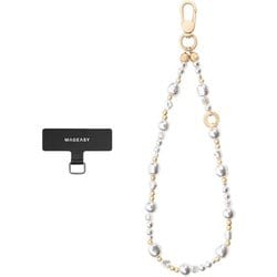 ストラップ ビーズ スマホストラップ 落下防止 リストストラップ Beaded Wrist Strap SH ホワイトパール ME_SPASRARWH_WP