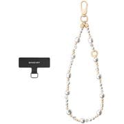 ストラップ ビーズ スマホストラップ 落下防止 リストストラップ Beaded Wrist Strap SH ホワイトパール ME_SPASRARWH_WP