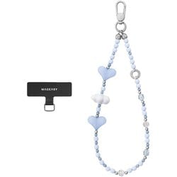 ストラップ ビーズ スマホストラップ 落下防止 リストストラップ Beaded Wrist Strap SH ハートフラフ ME_SPASRARWH_HF