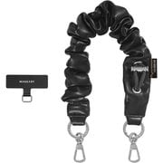 スマホストラップ 落下防止 軽量 Scrunchie Wrist Strap レザレットブラック ME_SPASRPESG_LB