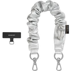 スマホストラップ 落下防止 軽量 Scrunchie Wrist Strap レザレットグレー ME_SPASRPESG_LG