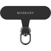 ストラップホルダー 360度回転 厚さ0.5mm 挟むだけ Rotating Strap Card ブラック ME_SPASRNY3R_BK