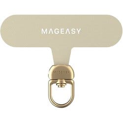 ストラップホルダー 360度回転 厚さ0.5mm 挟むだけ Rotating Strap Card ベージュ ME_SPASRNY3R_BG