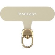 ストラップホルダー 360度回転 厚さ0.5mm 挟むだけ Rotating Strap Card ベージュ ME_SPASRNY3R_BG