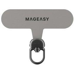 ストラップホルダー 360度回転 厚さ0.5mm 挟むだけ Rotating Strap Card グレー ME_SPASRNY3R_GY