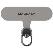 ストラップホルダー 360度回転 厚さ0.5mm 挟むだけ Rotating Strap Card グレー ME_SPASRNY3R_GY