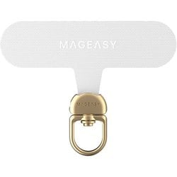 ストラップホルダー 360度回転 厚さ0.5mm 挟むだけ Rotating Strap Card ホワイト ME_SPASRNY3R_WH