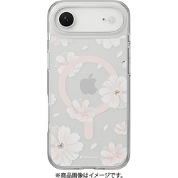 iPhone Air 対応 ケース クリア MagSafe対応 花柄 耐衝撃 花 Style M ピンク SE_IQACSPTTM_PK