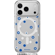 iPhone 17 Pro 対応 ケース クリア MagSafe対応 花柄 耐衝撃 花 Style M ブルー SE_IQPCSPTTM_BL