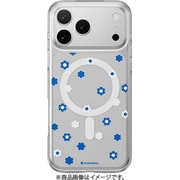iPhone 17 Pro Max 対応 ケース クリア MagSafe対応 花柄 耐衝撃 花 Style M ブルー SE_IQGCSPTTM_BL