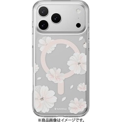 iPhone 17 Pro Max 対応 ケース クリア MagSafe対応 花柄 耐衝撃 花 Style M ピンク SE_IQGCSPTTM_PK