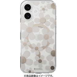 iPhone 17 対応 ケース クリア MagSafe対応 花柄 耐衝撃 花 Fleur M ゴールデングレー SE_IQNCSPTFU_GG