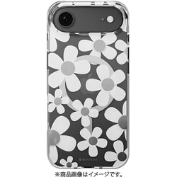 iPhone Air 対応 ケース クリア MagSafe対応 花柄 耐衝撃 花 Fleur M ホワイト SE_IQACSPTFU_WH