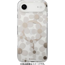 iPhone Air 対応 ケース クリア MagSafe対応 花柄 耐衝撃 花 Fleur M ゴールデングレー SE_IQACSPTFU_GG