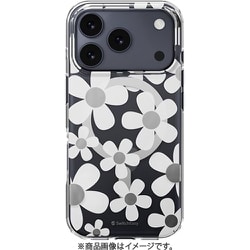 iPhone 17 Pro 対応 ケース クリア MagSafe対応 花柄 耐衝撃 花 Fleur M ホワイト SE_IQPCSPTFU_WH