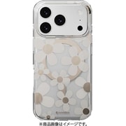 iPhone 17 Pro 対応 ケース クリア MagSafe対応 花柄 耐衝撃 花 Fleur M ゴールデングレー SE_IQPCSPTFU_GG