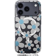 iPhone 17 Pro 対応 ケース クリア MagSafe対応 花柄 耐衝撃 花 Fleur M ブルーグレー SE_IQPCSPTFU_BG