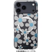 iPhone 17 Pro Max 対応 ケース クリア MagSafe対応 花柄 耐衝撃 花 Fleur M ブルーグレー SE_IQGCSPTFU_BG