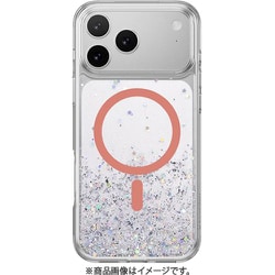 iPhone 17 Pro Max 対応 ケース クリア MagSafe対応 耐衝撃 ラメ StarField M トランスパレント/コーラル SE_IQGCSPTEF_TC