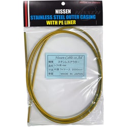 ステンレスシフトアウター 4mm×2m クリアーゴールド ヘッダ付