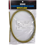 ステンレスブレーキアウター 5mm×2m クリアーゴールド ヘッダ付