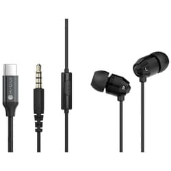 イヤホン 3.5mm/Type-C 2WAY接続モデル ブラック HSE-A1000wC-BK