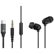 イヤホン 3.5mm/Type-C 2WAY接続モデル ブラック HSE-A1000wC-BK