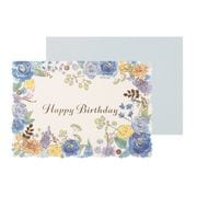 グリーティングカード バースデー フラワーブルー TC081