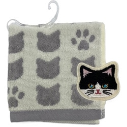 まるでネコ？！ ミニタオル ハチワレ