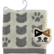 まるでネコ？！ ミニタオル 三毛猫