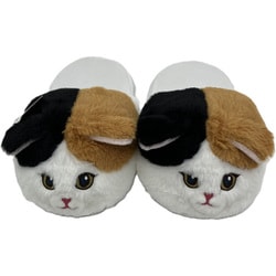 まるでネコ？！ スリッパ 三毛猫