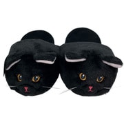まるでネコ？！ スリッパ 黒猫