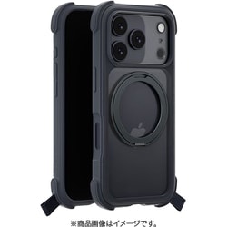 iPhone 17 Pro 対応 ケース クリア MagSafe対応 回転リングスタンド 耐衝撃 Odyssey Stand M レザレットミッドナイト ME_IQPCSPTO7_LM